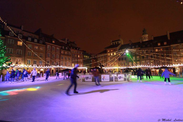 photography Warsaw skating rink on the old town
