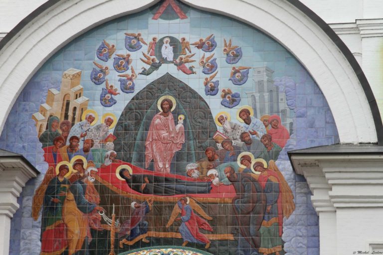 Photo Volga Yaroslavl, fresco of the porch of the church of the Elijah the Prophet